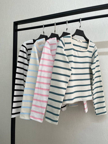 بلوز راه راه کبریتی یقه خشتی تنخور جذاب و دلبر