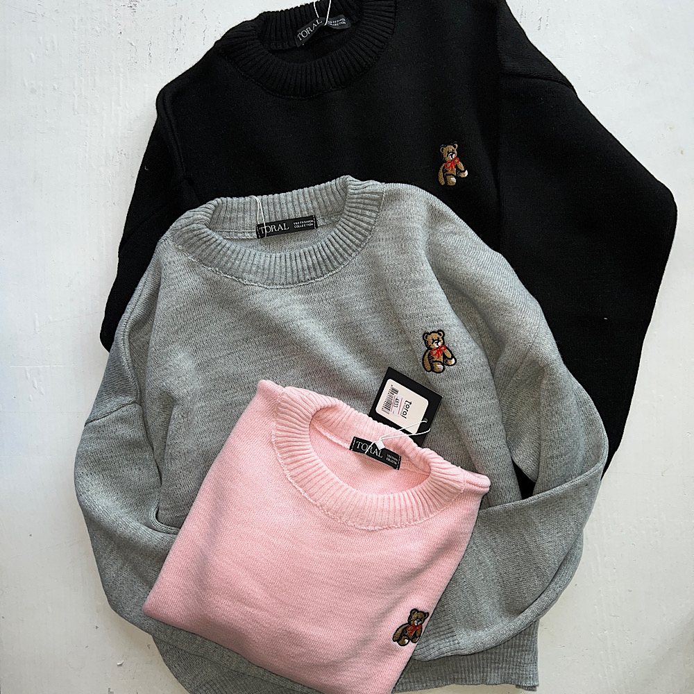 پلیمر بافت تدی با گلدوزی تدی رنگ استخونی و‌لیمویی