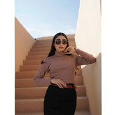 فروش پرفروش ترین بلوز یقه اسکی کبریتی باتضمینکیفیت رنگ نسکافه ای