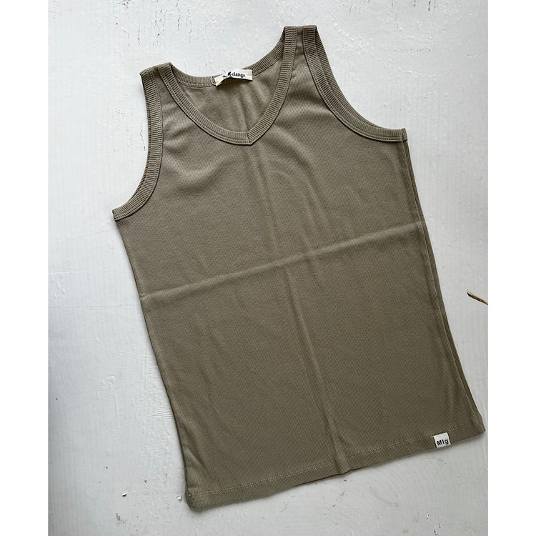 تاپ یقه هفت کبریتی زنانه رنگ خاکی