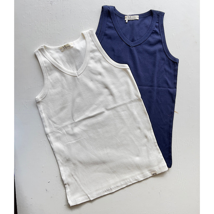 تاپ یقه هفت کبریتی زنانه رنگ سفید و سورمه ای