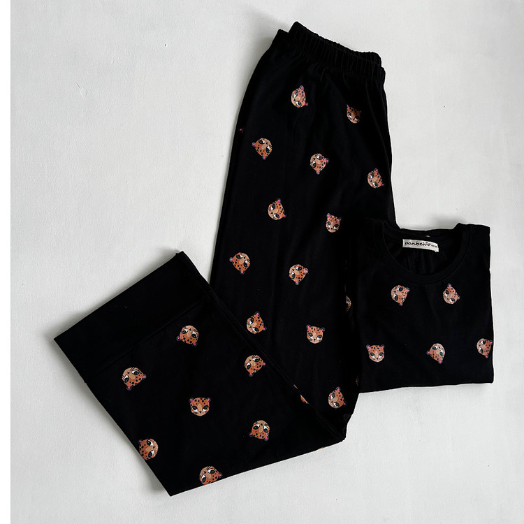 بلوز شلوار ست راحتی زنانه نخ پنبه رنگمشکی