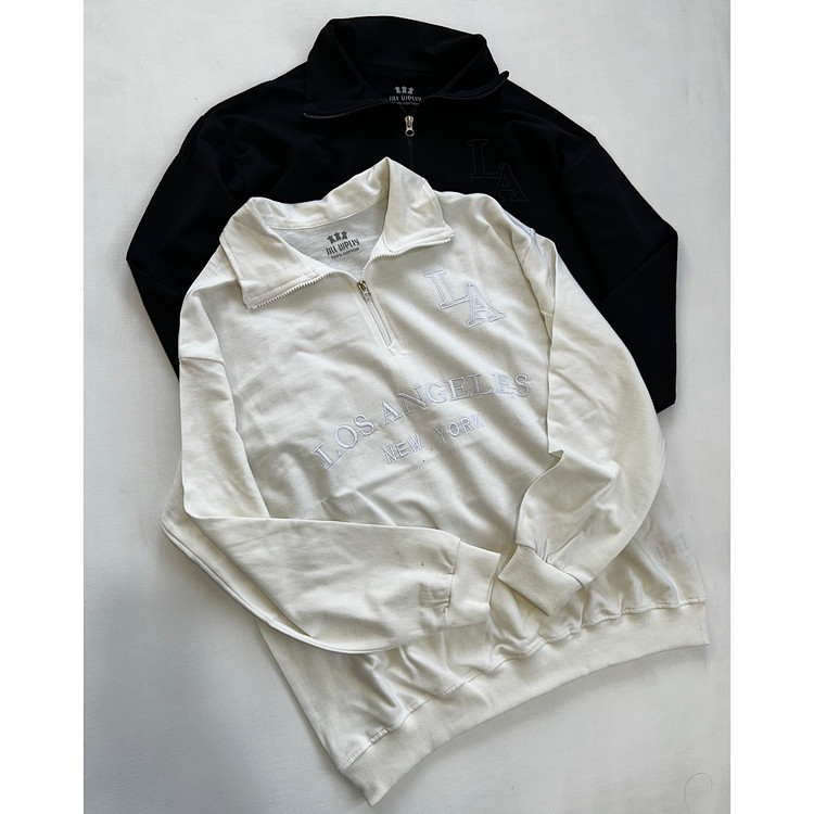 بلوز دورس نیم زیپ زنانه نخ و پنبه درجه یک رنگهای کاربردی جذاب