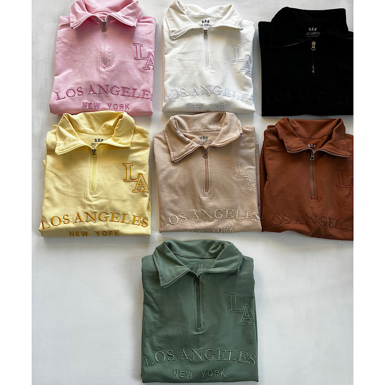 بلوز دورس نیم زیپ زنانه نخ و پنبه درجه یک نرم ولطیف و راحت