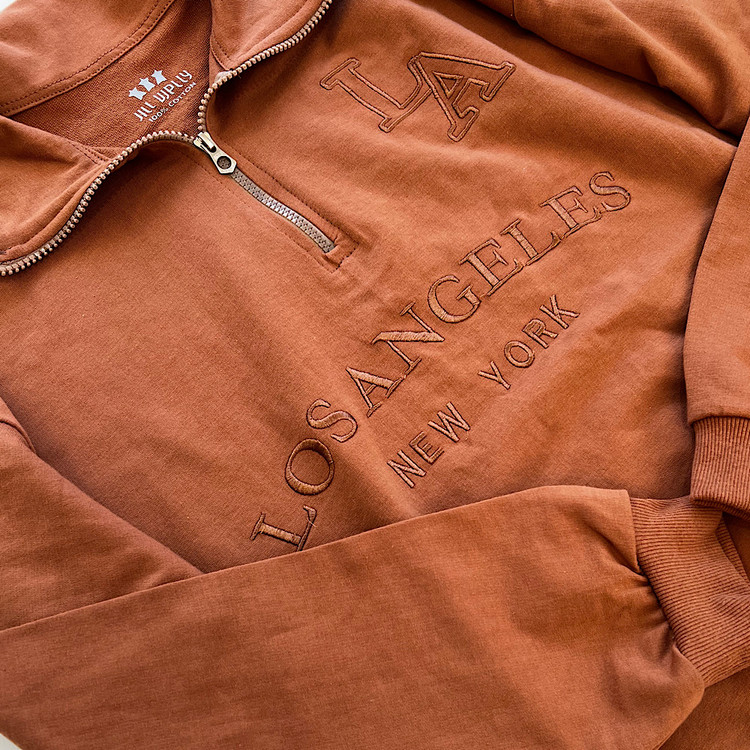 بلوز دورس نیم زیپ زنانه نخ و پنبه درجه یک یقه نیم زیپ