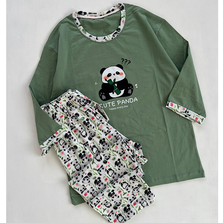 ست راحتی زنانه بلوز شلوار ست زنانه طرح خرس پاندا